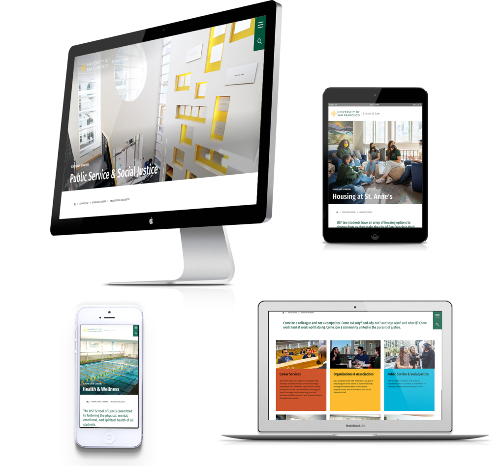 Mockups of University of San Francisco Website